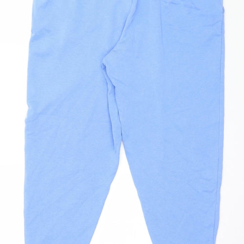Marks and Spencer Womens Blue  Jersey Jogger Trousers Size 16 L26 in