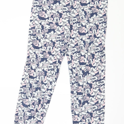 Disney Girls Blue Geometric Jersey Capri Pyjama Pants Size 9-10 Years  - Minnie Mouse