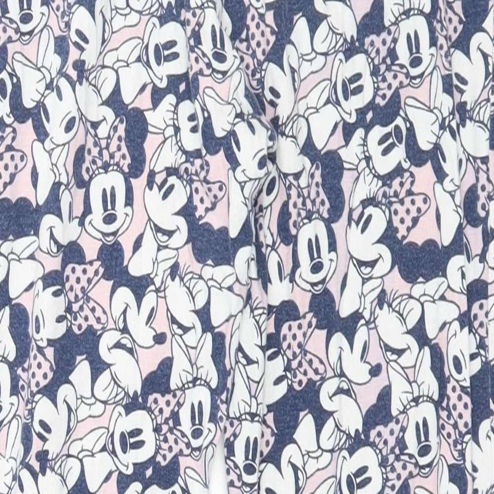 Disney Girls Blue Geometric Jersey Capri Pyjama Pants Size 9-10 Years  - Minnie Mouse