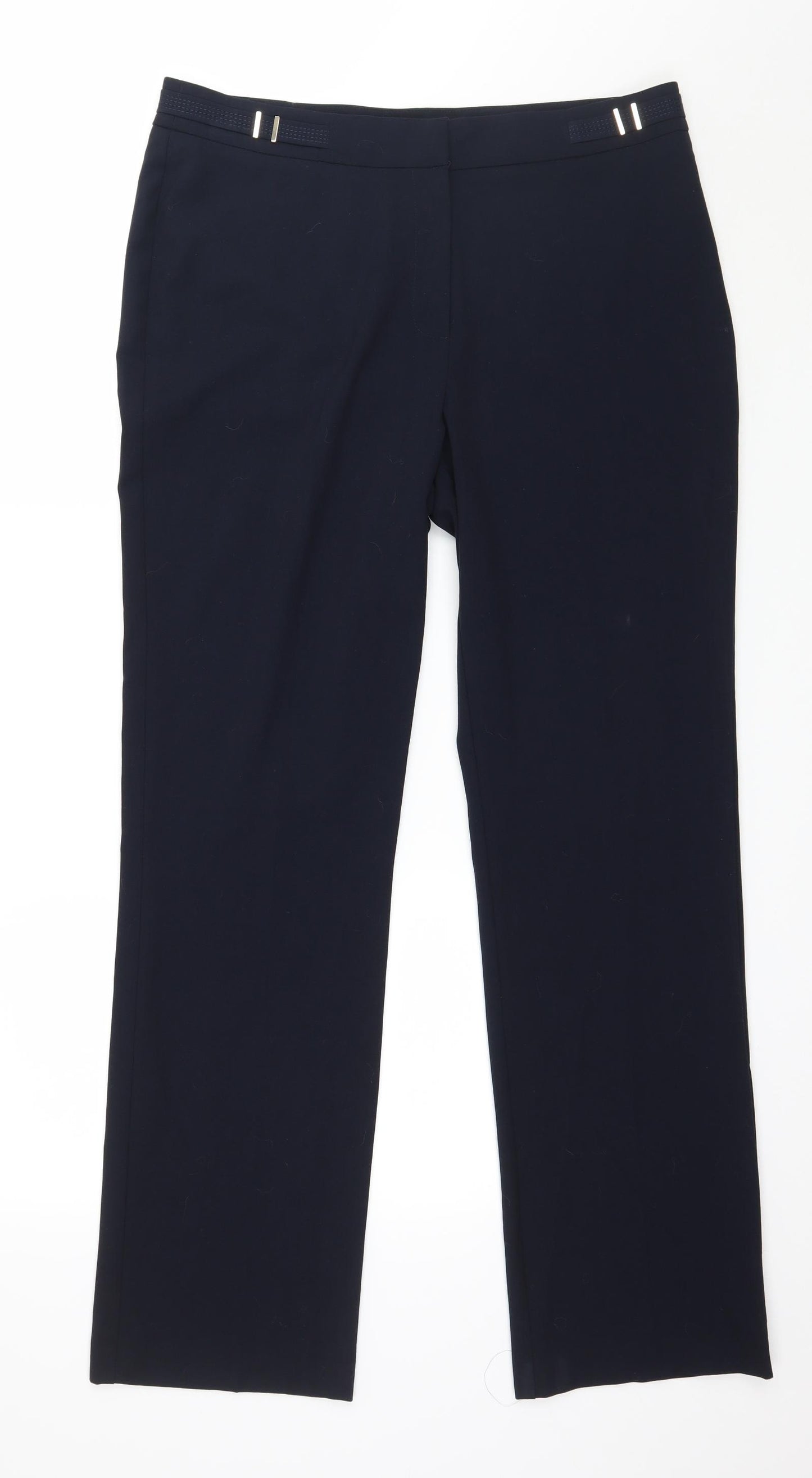 M&Co Womens Blue   Trousers  Size 14 L31 in