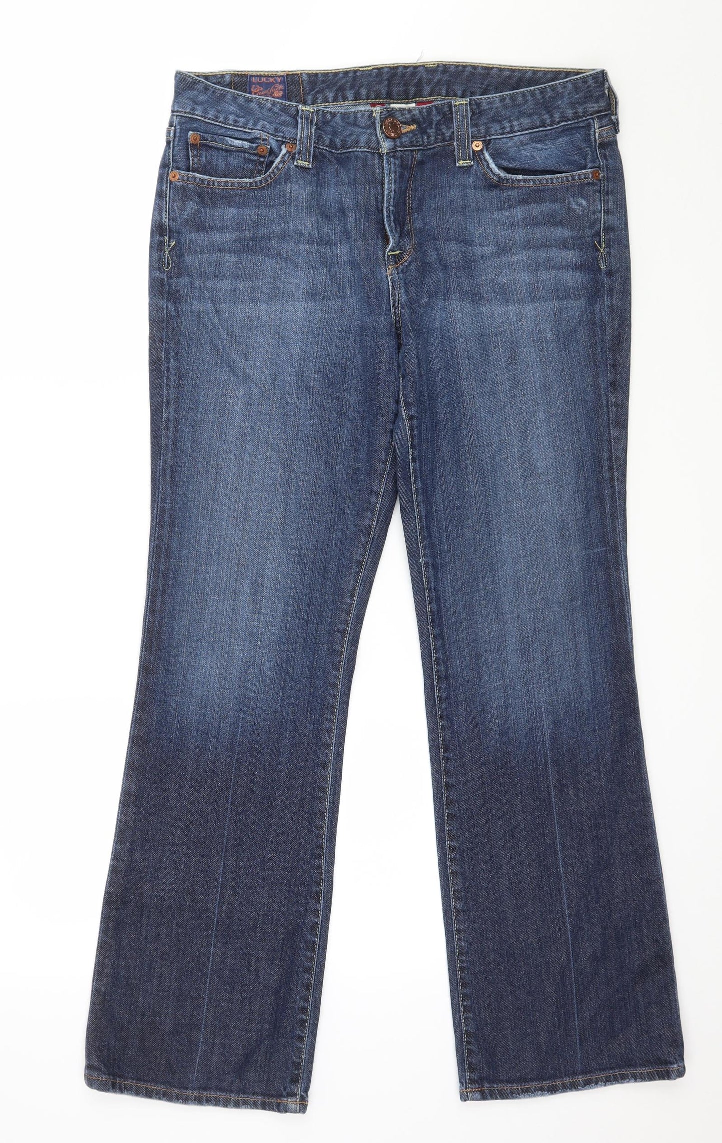 River Island Womens Blue  Denim Straight Jeans Size 14 L29 in