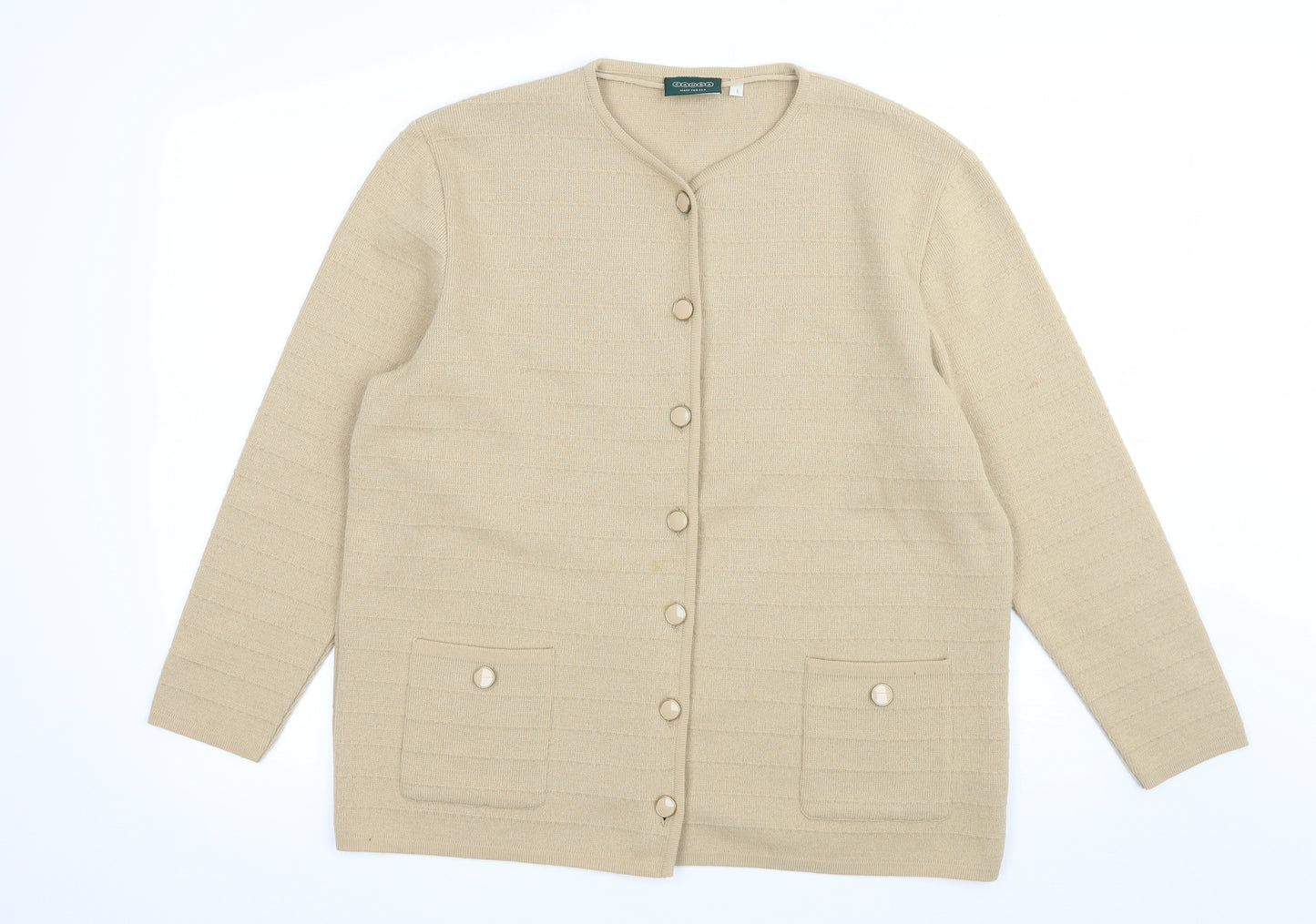 C&A Womens Beige  Knit Cardigan Jumper Size L