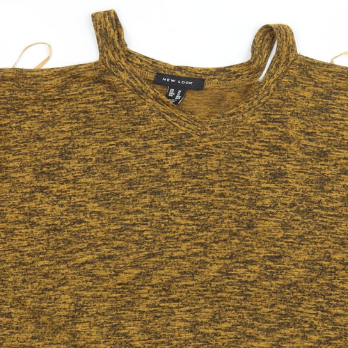 New Look Womens Yellow   Pullover Jumper Size M  - Cut Out Shoulder