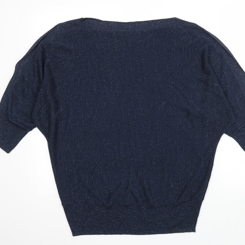 M&Co Womens Blue  Knit Pullover Jumper Size 16