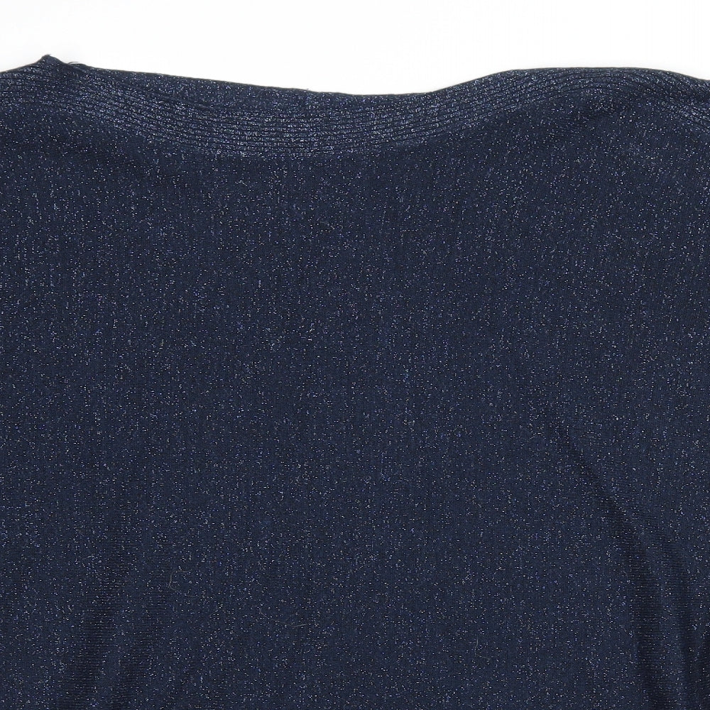 M&Co Womens Blue  Knit Pullover Jumper Size 16