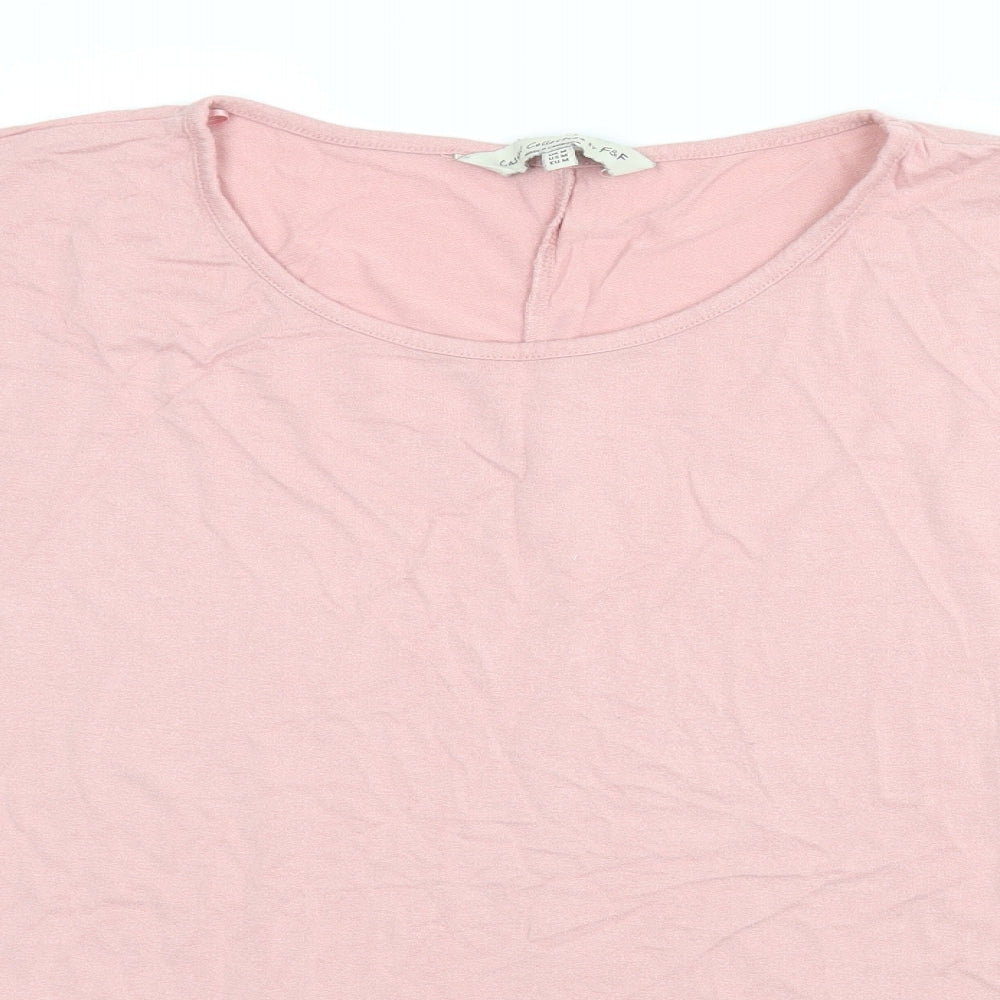 F&F Womens Pink  Jersey Basic T-Shirt Size M