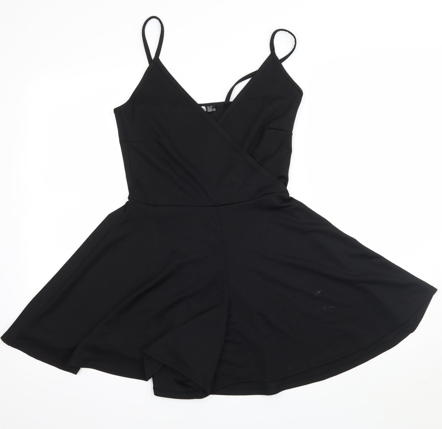 Boohoo Womens Black  Jacquard Playsuit One-Piece Size 12 L5 in