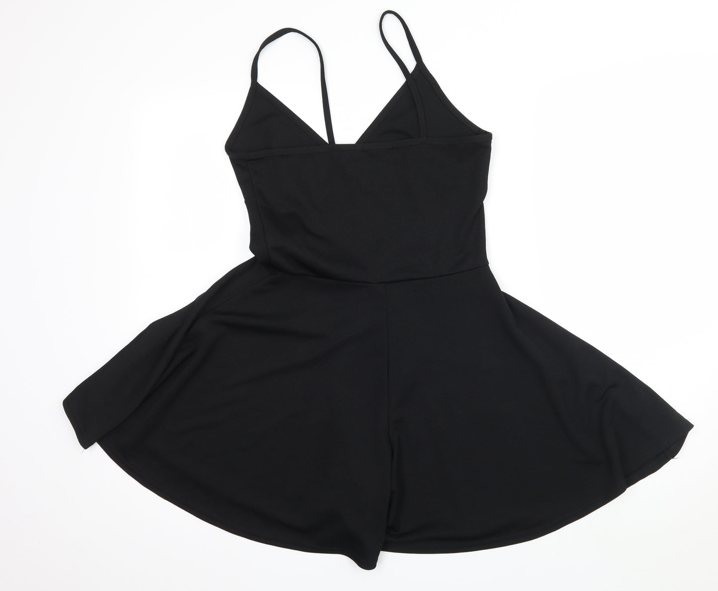 Boohoo Womens Black  Jacquard Playsuit One-Piece Size 12 L5 in