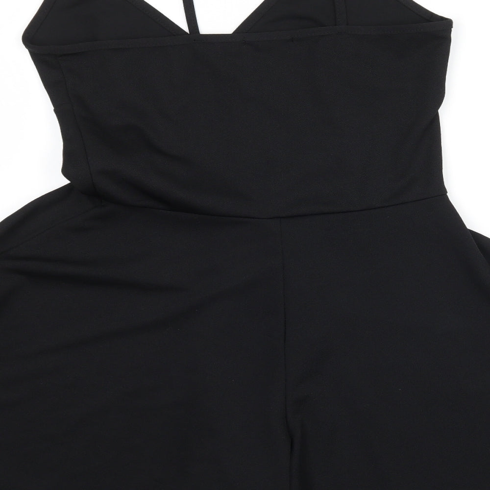 Boohoo Womens Black  Jacquard Playsuit One-Piece Size 12 L5 in