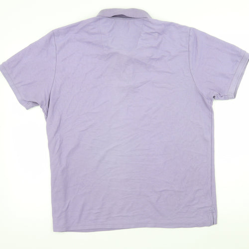 Atlantic Bay Mens Purple Batik Jersey  Polo Size L