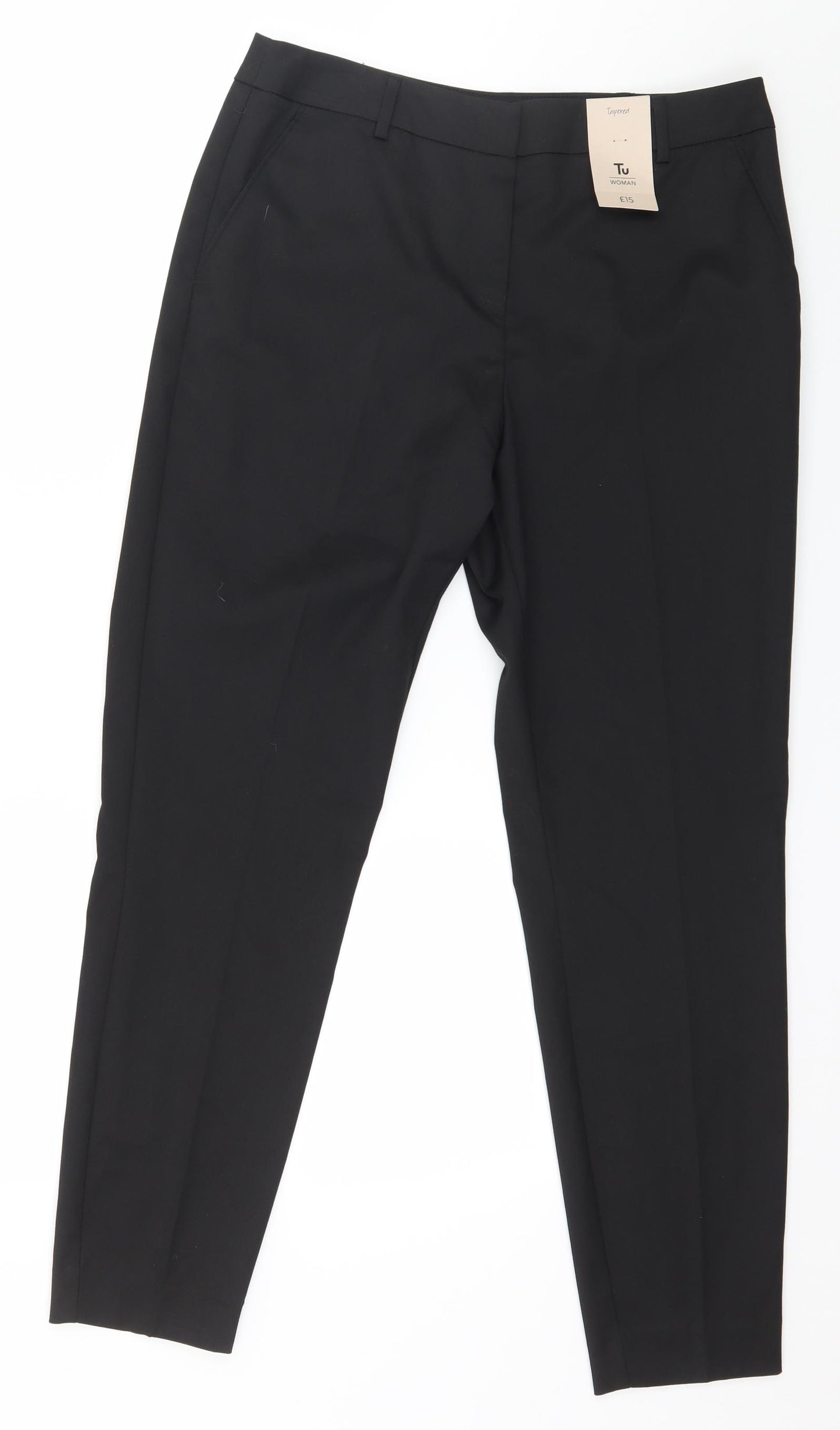 TU Womens Black   Trousers  Size 12 L28 in