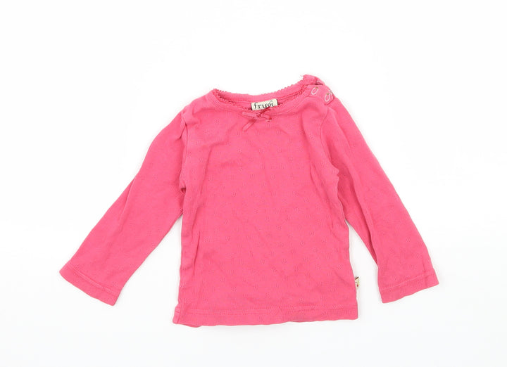 Frugi Girls Pink Jersey Basic T-Shirt Size 3-6 Months