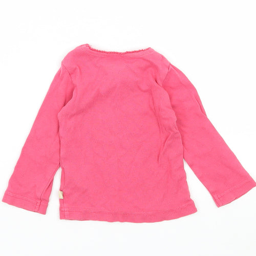 Frugi Girls Pink  Jersey Basic T-Shirt Size 3-6 Months
