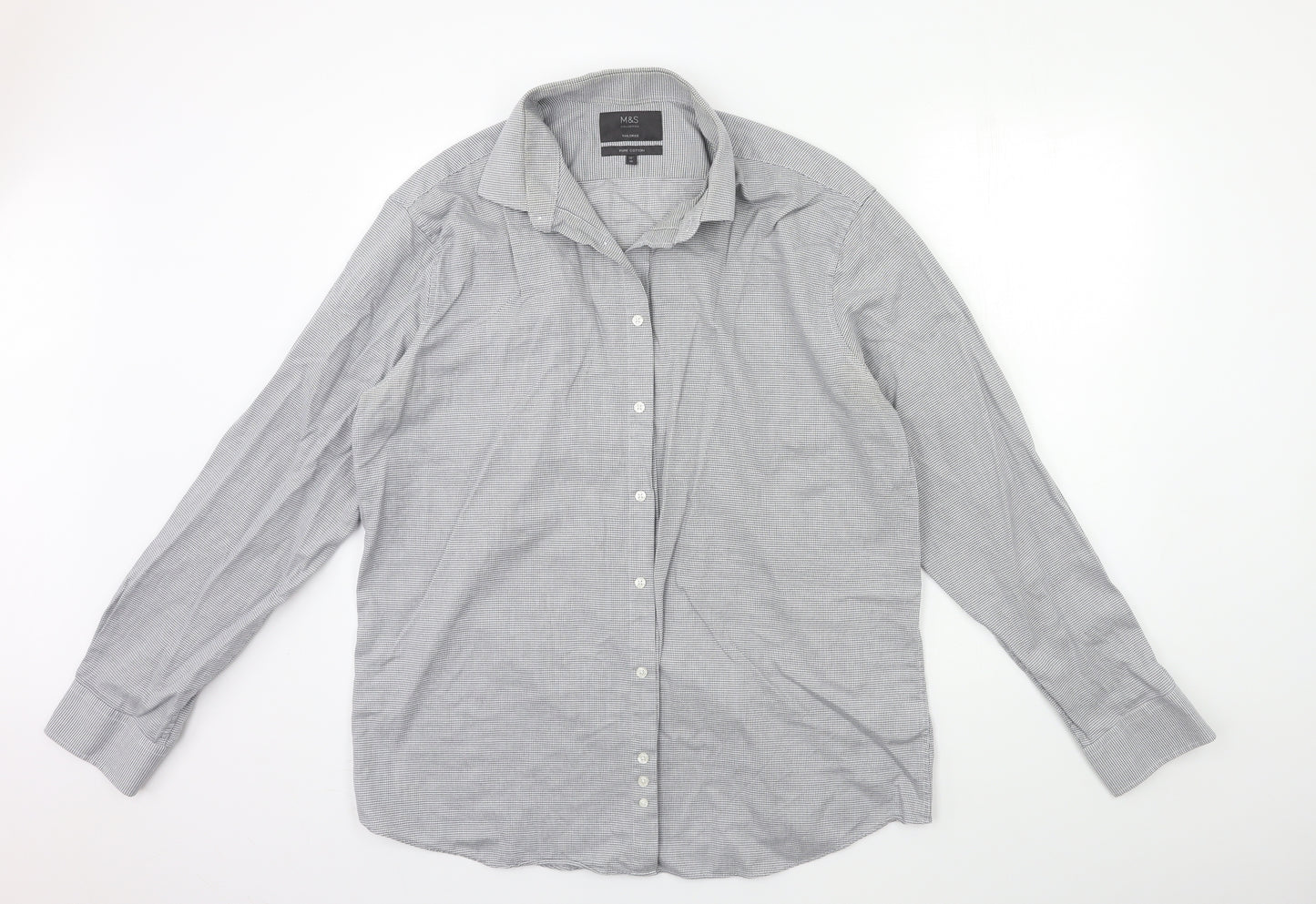 Marks and Spencer Mens Grey    Button-Up Size 18