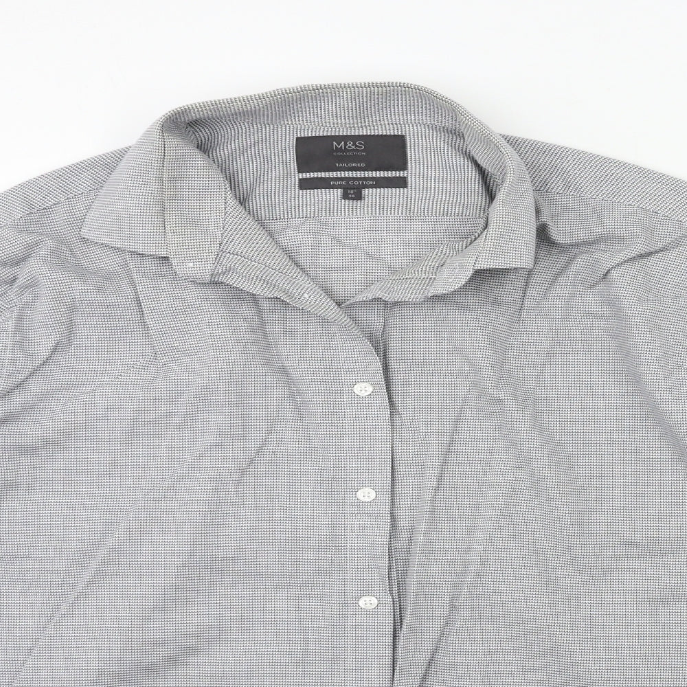 Marks and Spencer Mens Grey    Button-Up Size 18