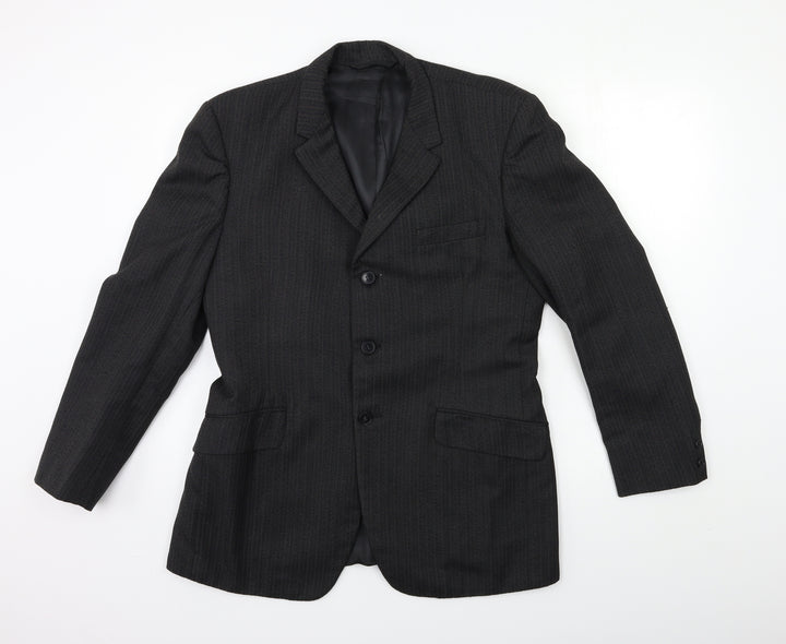 Preworn Mens Black Jacket Suit Jacket Size 38