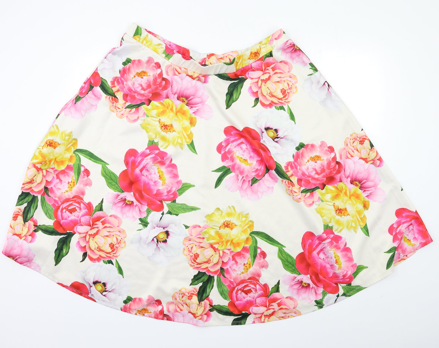 Papaya Womens White Floral  Flare Skirt Size 20