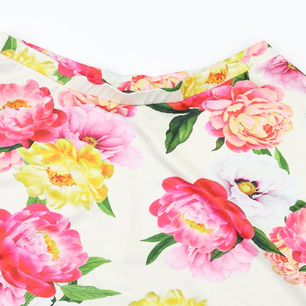 Papaya Womens White Floral  Flare Skirt Size 20