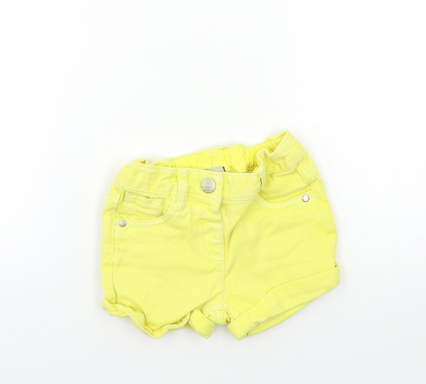 NEXT Girls Yellow  Denim Hot Pants Shorts Size 2-3 Years