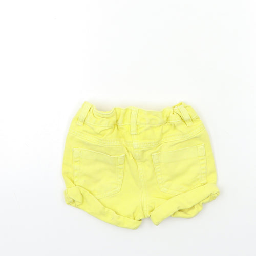 NEXT Girls Yellow  Denim Hot Pants Shorts Size 2-3 Years