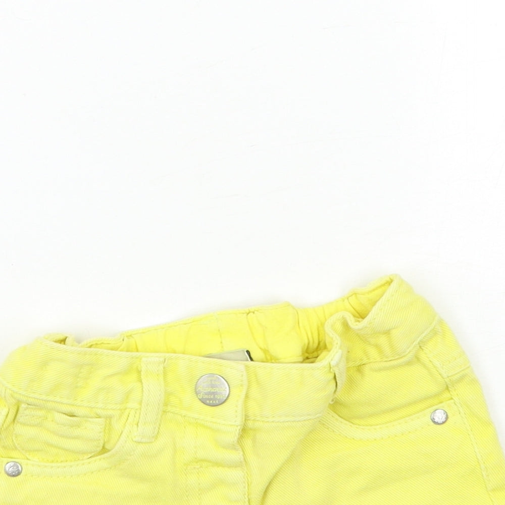 NEXT Girls Yellow  Denim Hot Pants Shorts Size 2-3 Years