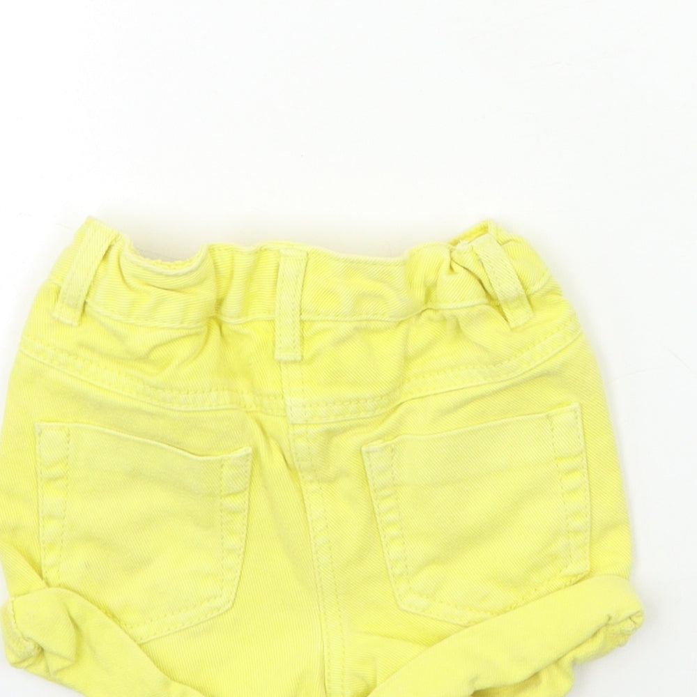 NEXT Girls Yellow  Denim Hot Pants Shorts Size 2-3 Years