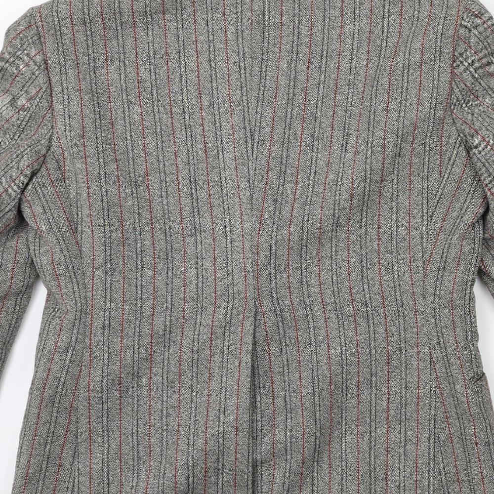 Preworn Mens Grey Striped  Jacket Suit Jacket Size 38