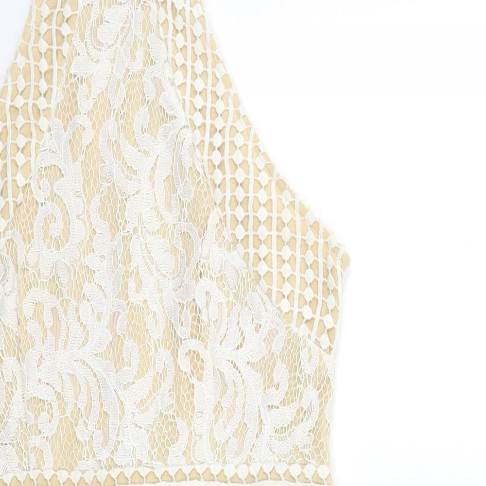 PRETTYLITTLETHING Womens Beige   Bodycon  Size 10