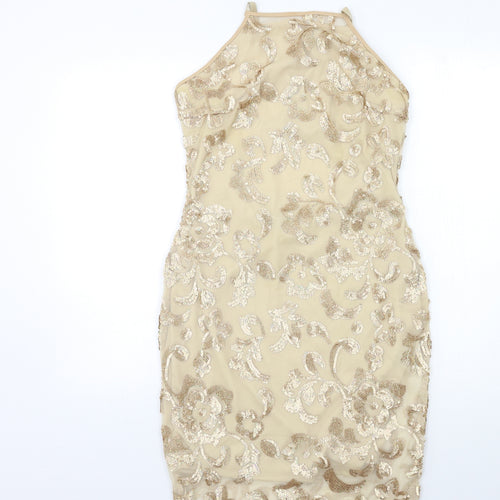 Nanana Womens Beige Floral  Bodycon  Size 10