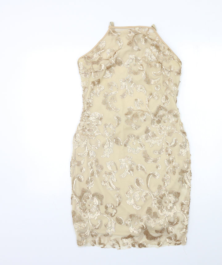 Nanana Womens Beige Floral Bodycon Size 10