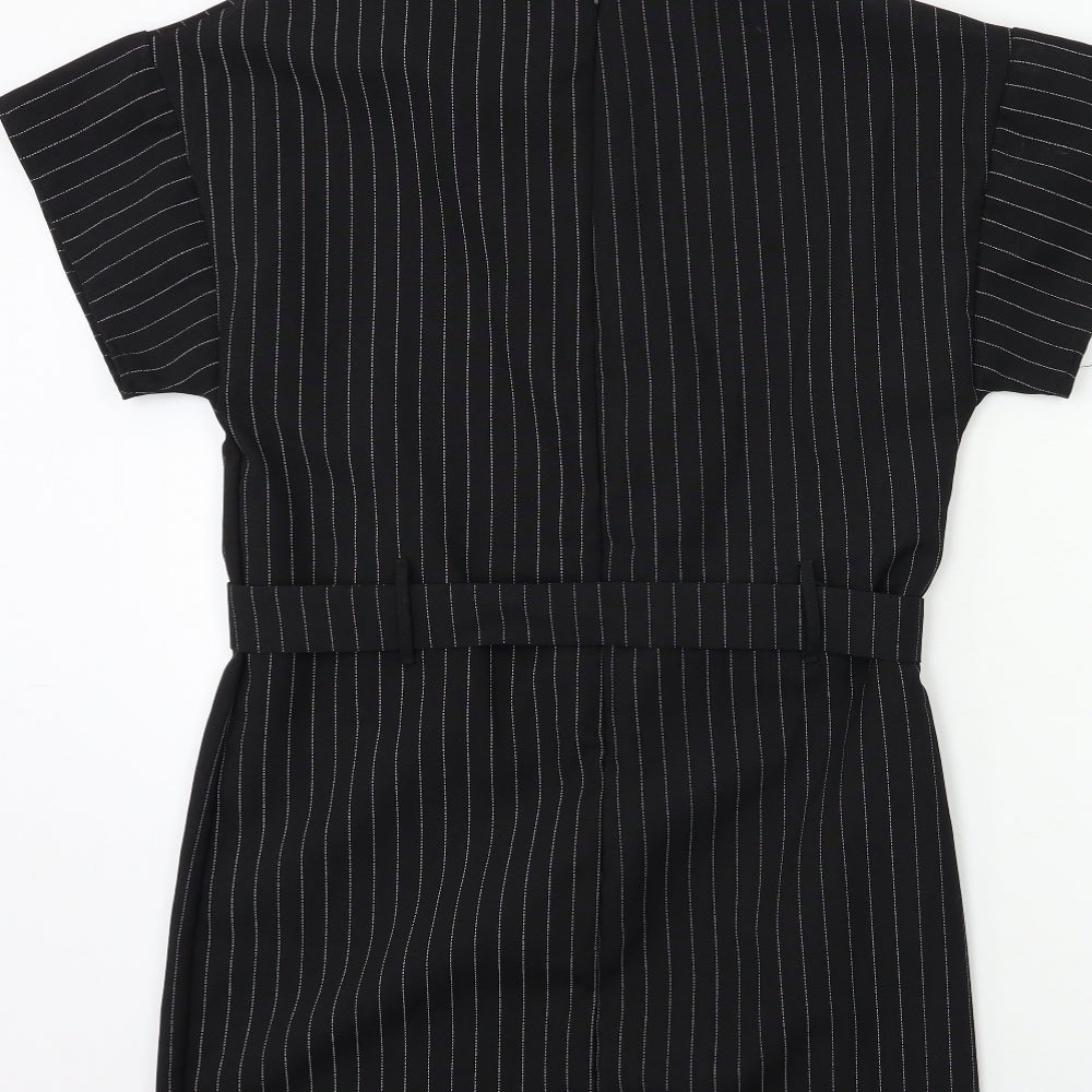 PRETTYLITTLETHING Womens Black Striped  Shift  Size 10
