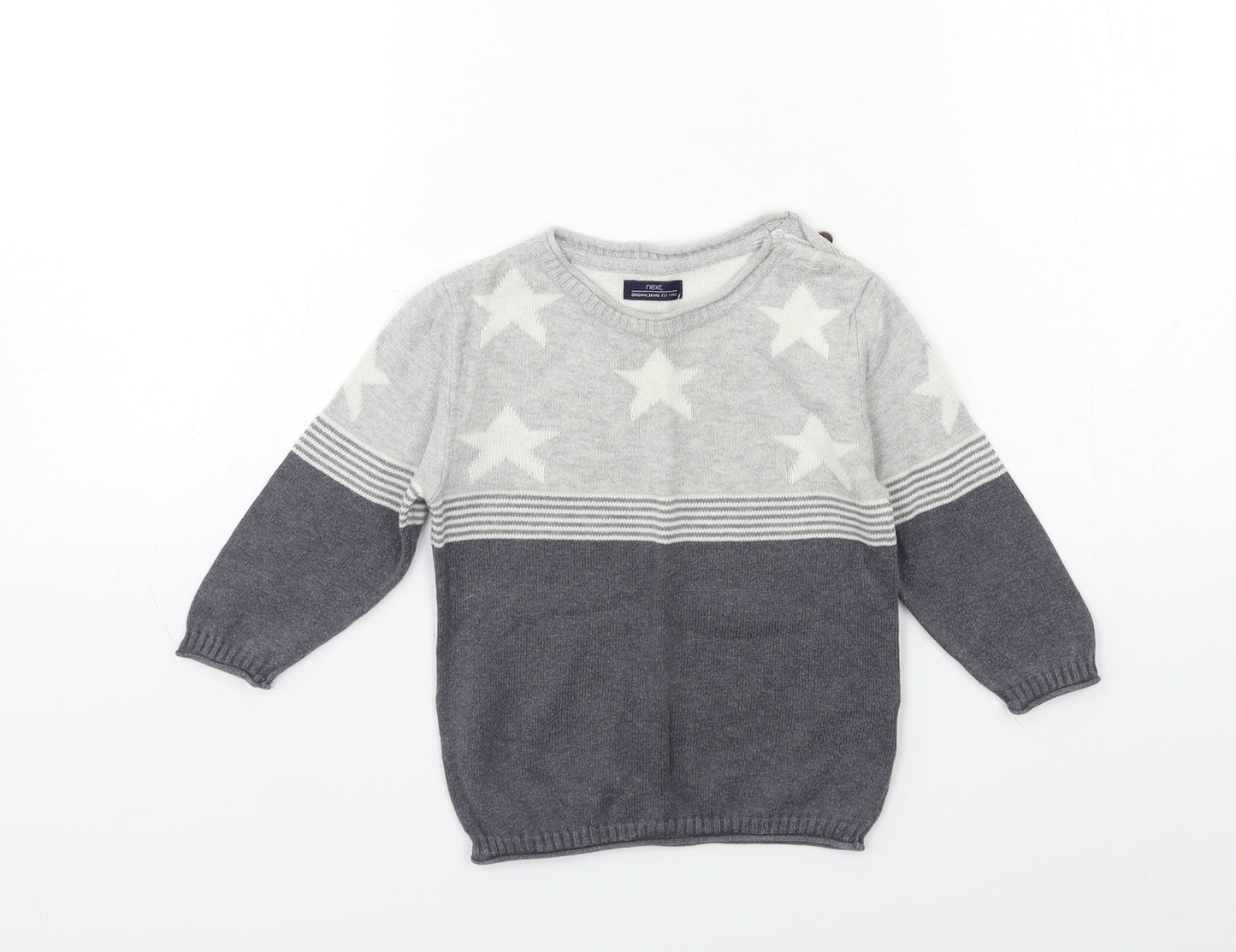 NEXT Baby Grey Geometric  Pullover Jumper Size 9-12 Months