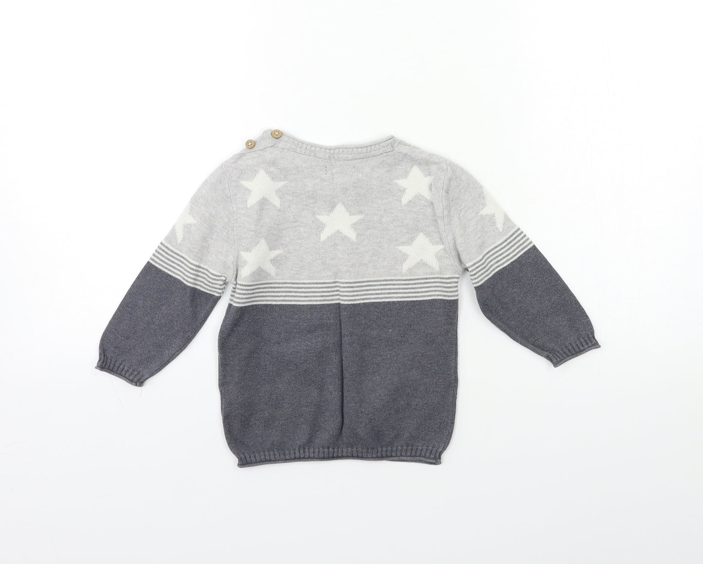 NEXT Baby Grey Geometric  Pullover Jumper Size 9-12 Months