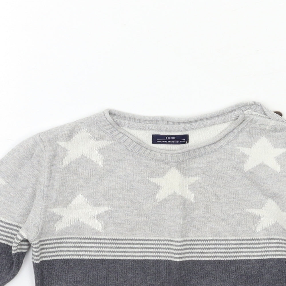 NEXT Baby Grey Geometric  Pullover Jumper Size 9-12 Months