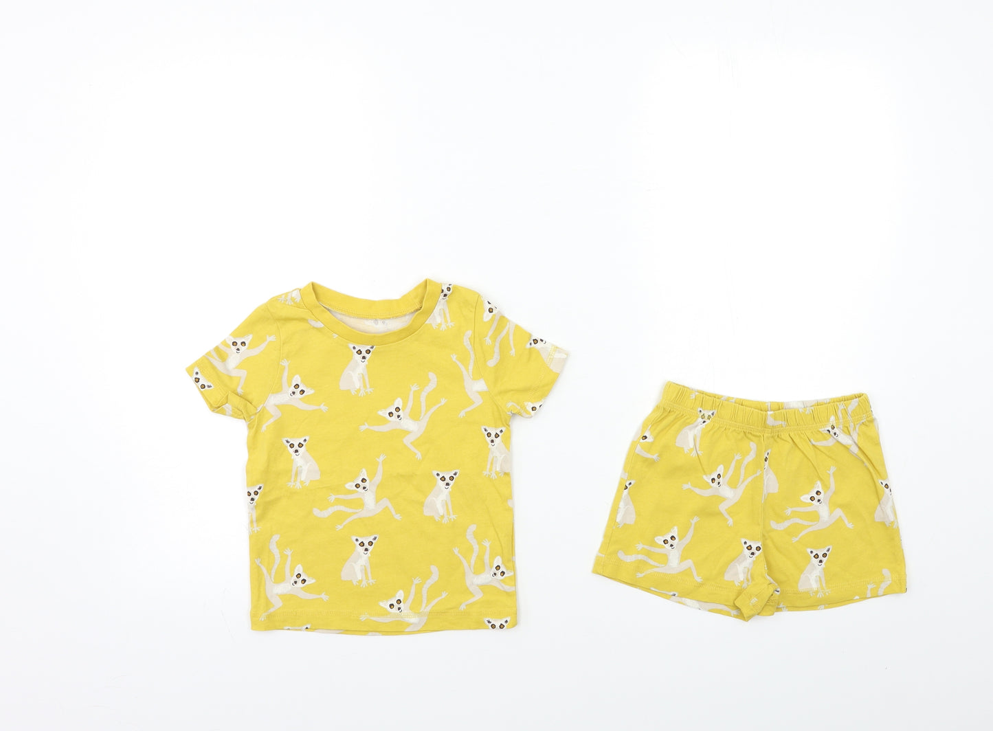 George Baby Yellow Animal Print  Cami Pyjama Set Size 12-18 Months