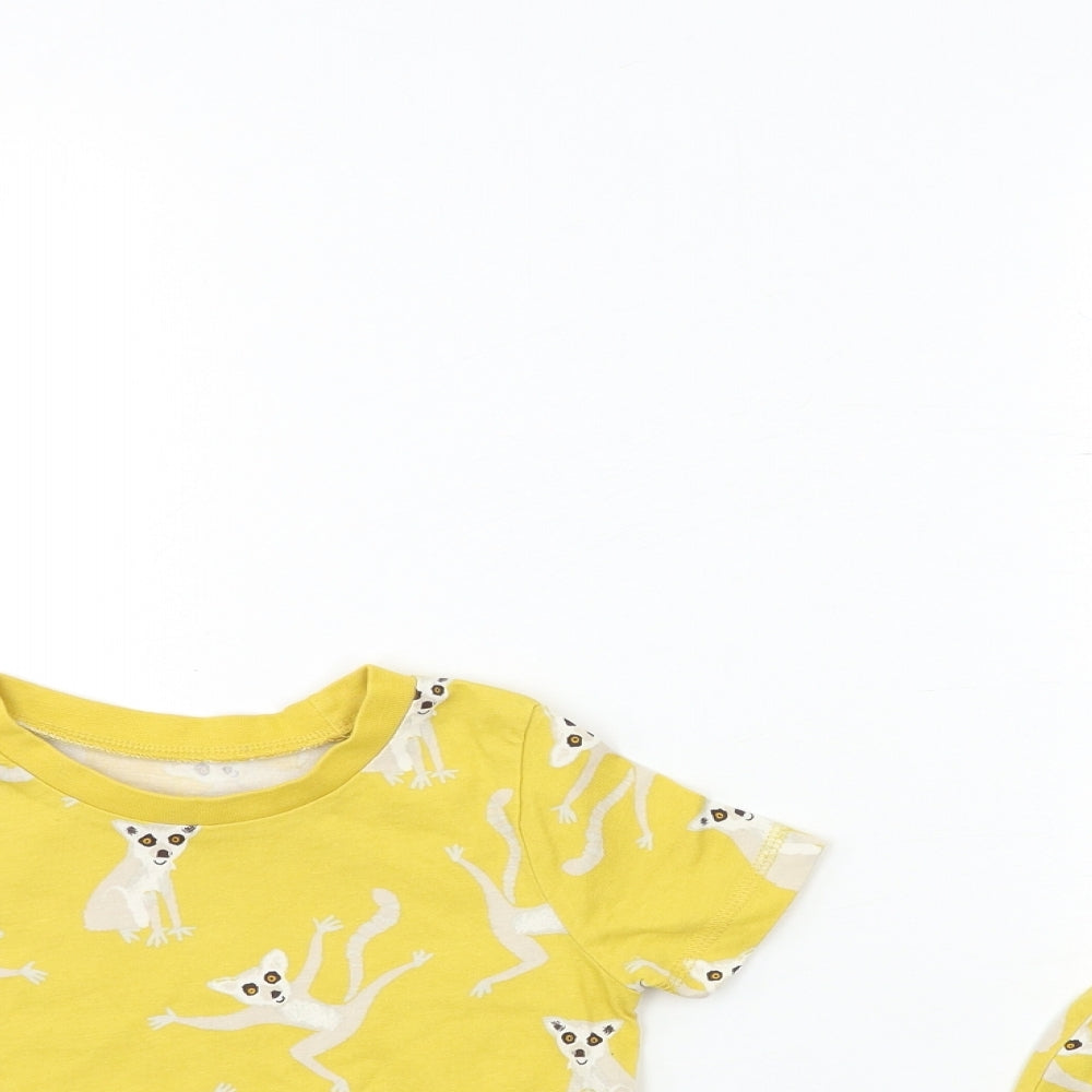 George Baby Yellow Animal Print  Cami Pyjama Set Size 12-18 Months