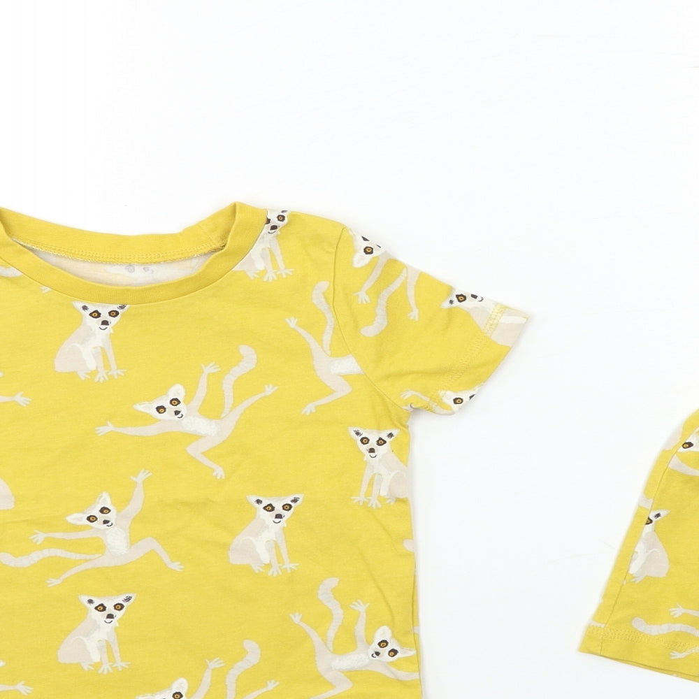 George Baby Yellow Animal Print  Cami Pyjama Set Size 12-18 Months