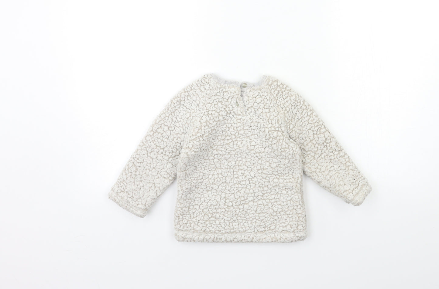 George Baby Beige  Fleece Pullover Jumper Size 12-18 Months  - bear