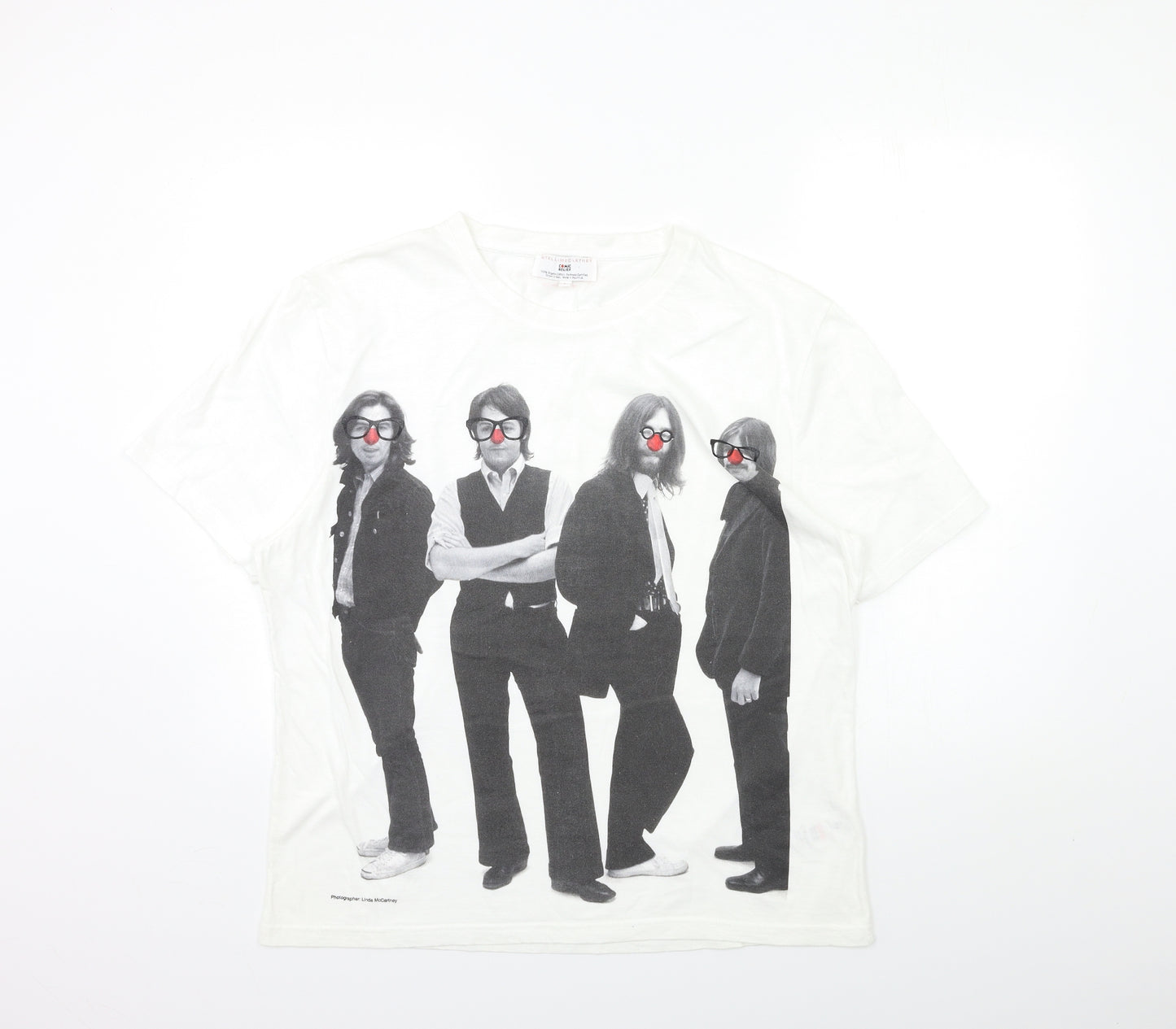 Stella McCartney Womens White   Basic T-Shirt Size L  - comic relief