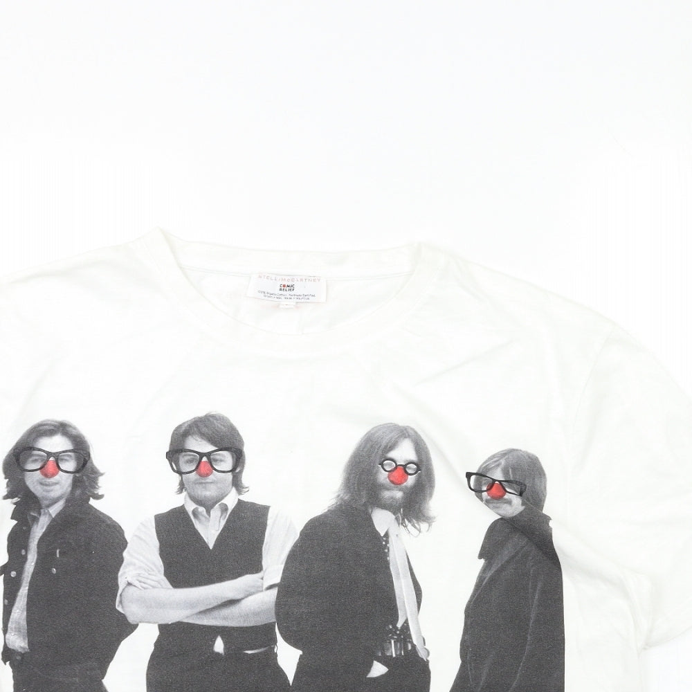 Stella McCartney Womens White   Basic T-Shirt Size L  - comic relief