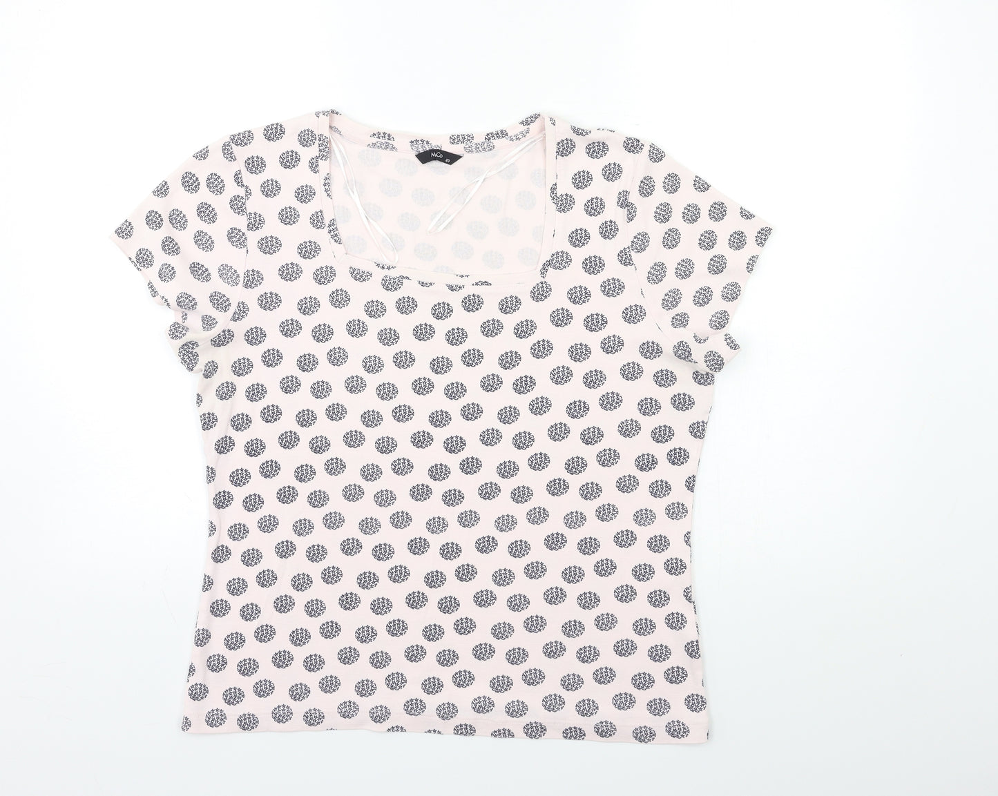 M&Co Womens Pink Paisley  Basic T-Shirt Size 20