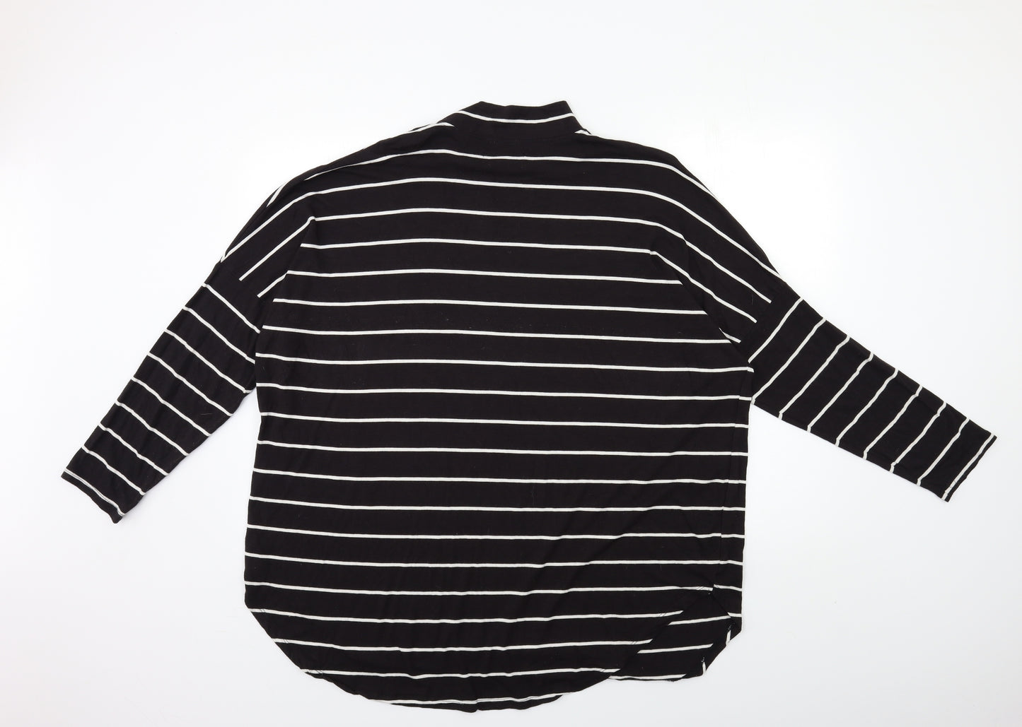 CAPSULE Womens Black Striped  Basic T-Shirt Size 20