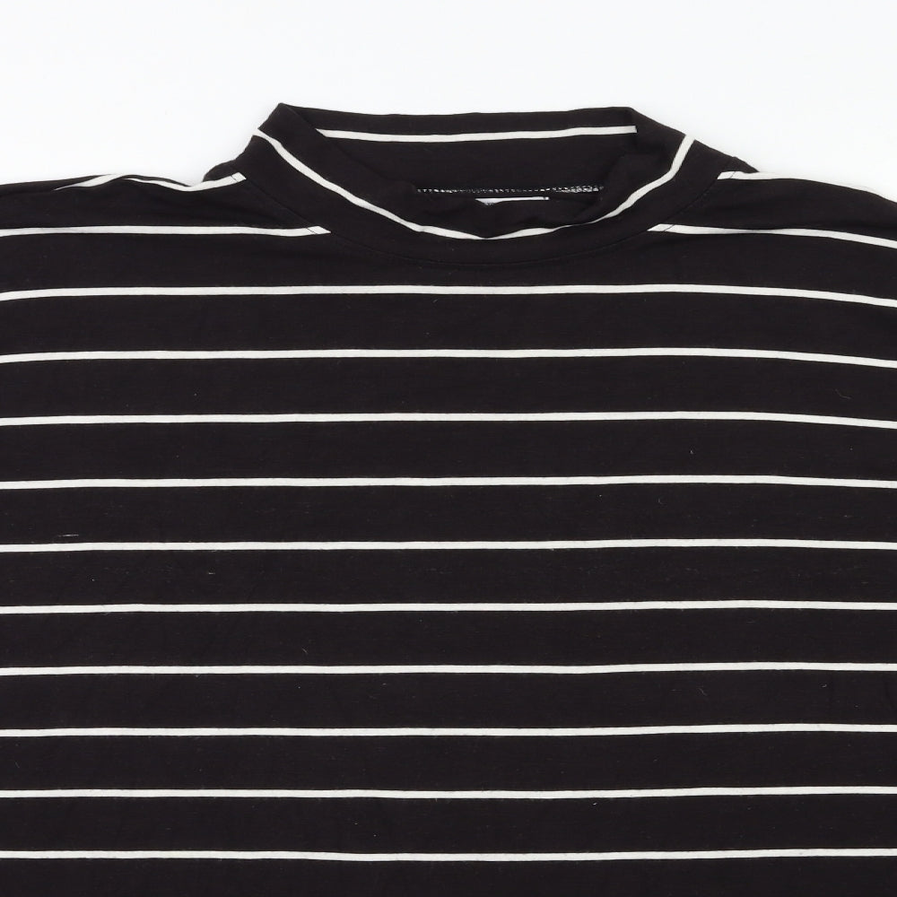 CAPSULE Womens Black Striped  Basic T-Shirt Size 20