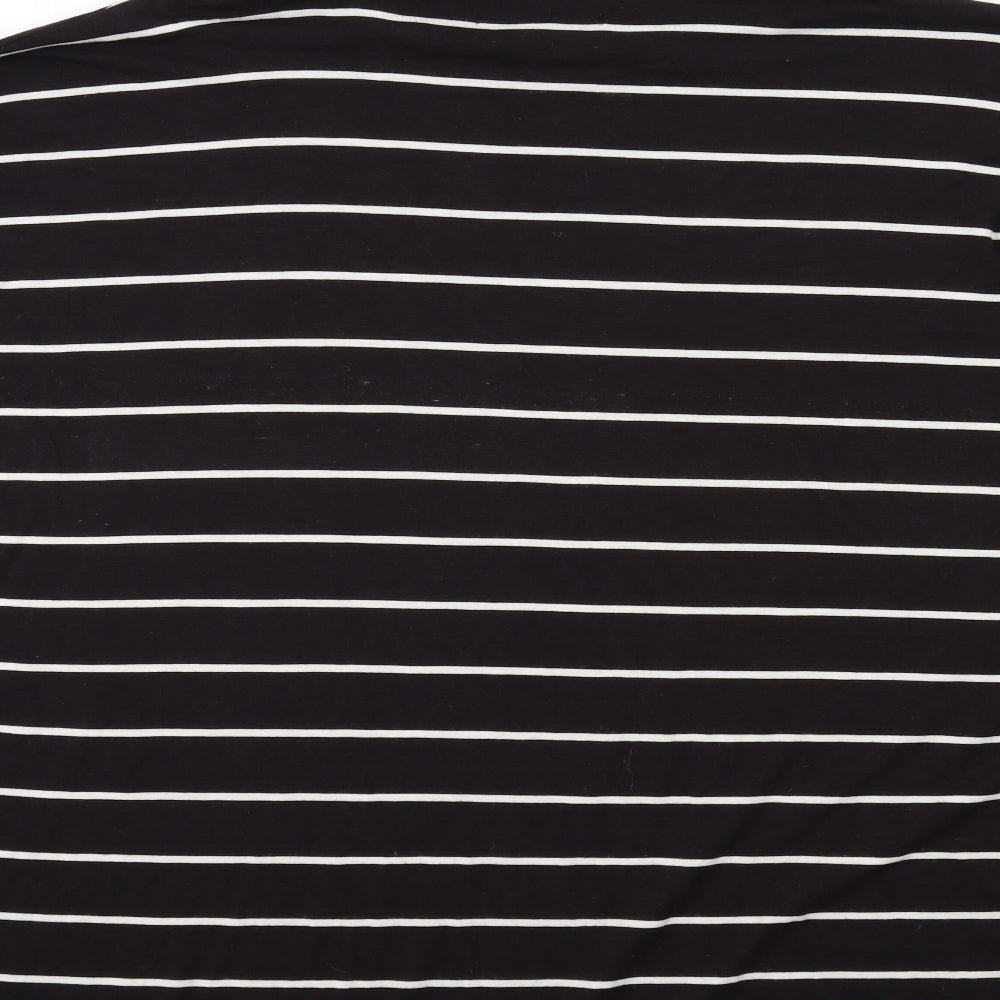 CAPSULE Womens Black Striped  Basic T-Shirt Size 20