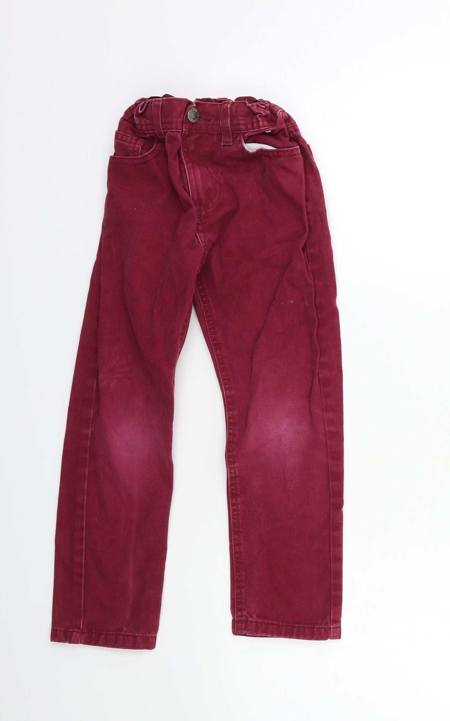 Denim & Co. Girls Red  Denim Straight Jeans Size 6-7 Years