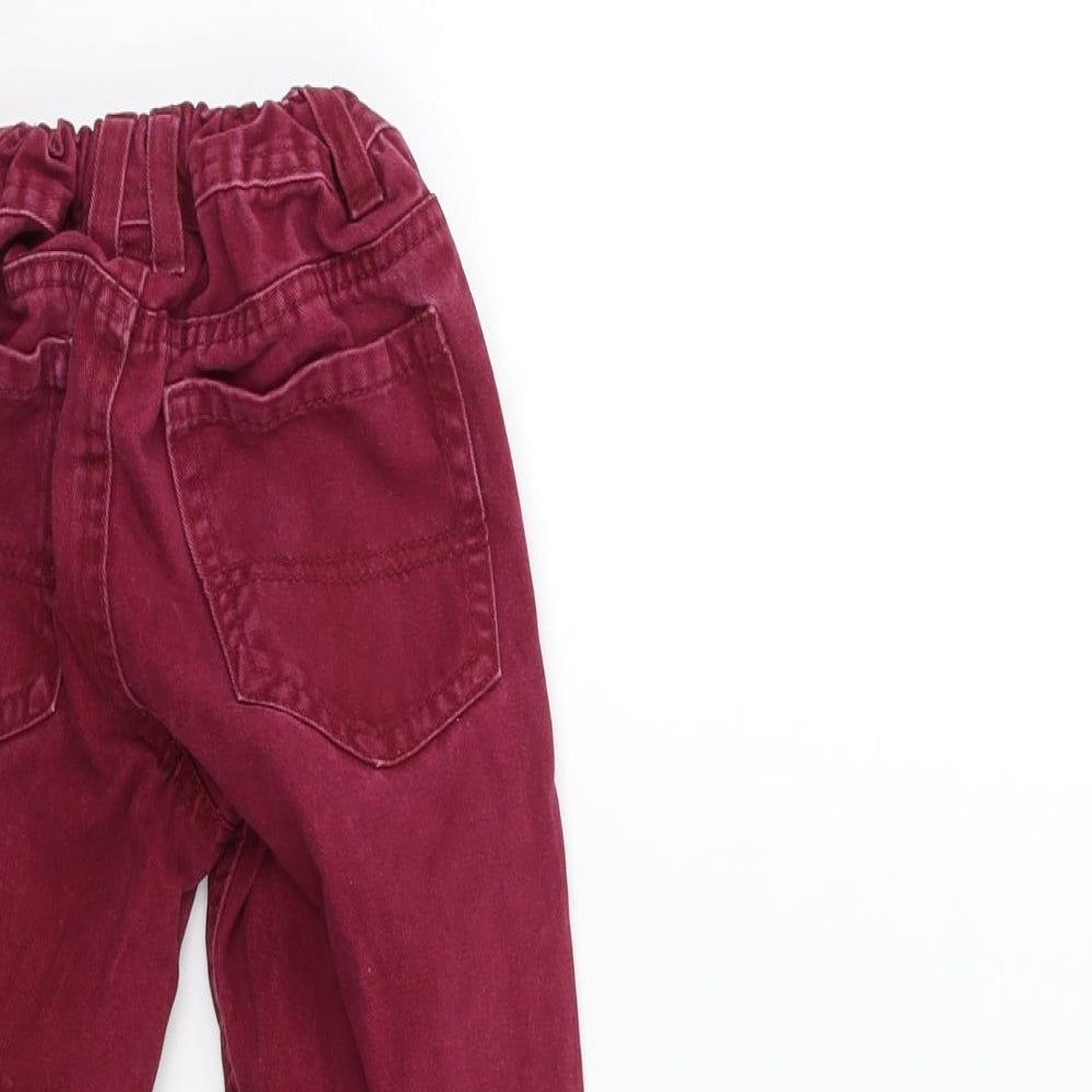 Denim & Co. Girls Red  Denim Straight Jeans Size 6-7 Years