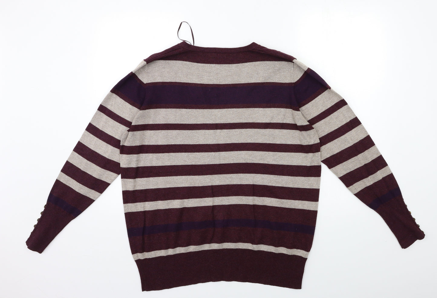 Papaya Womens Red Striped Knit Pullover Jumper Size 20