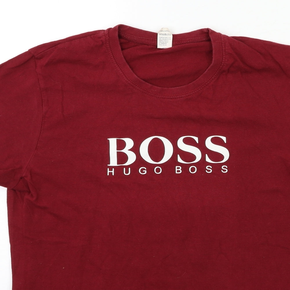 HUGO BOSS Womens Red   Basic T-Shirt Size S