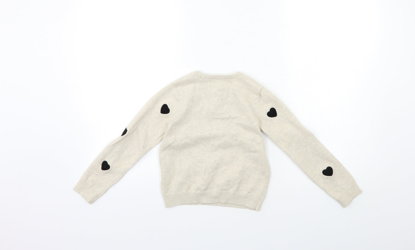 H&M Girls Beige  Knit Pullover Jumper Size 5-6 Years