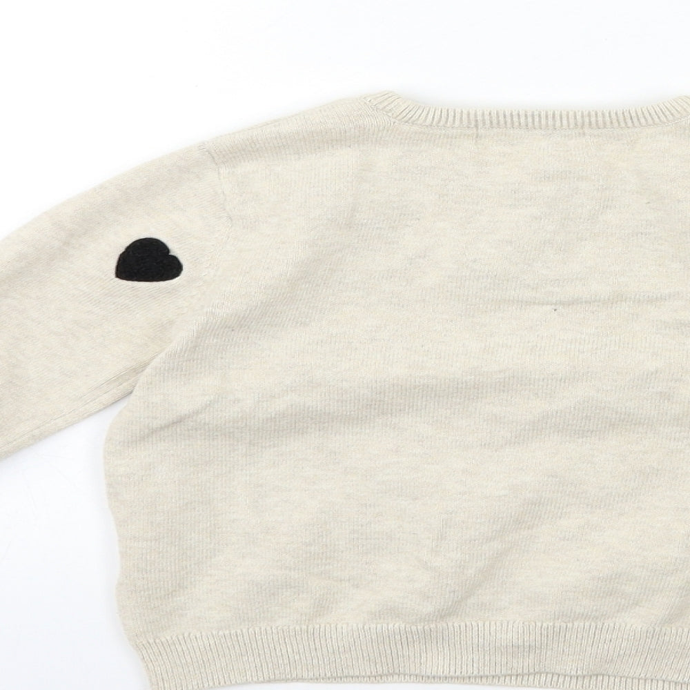 H&M Girls Beige  Knit Pullover Jumper Size 5-6 Years